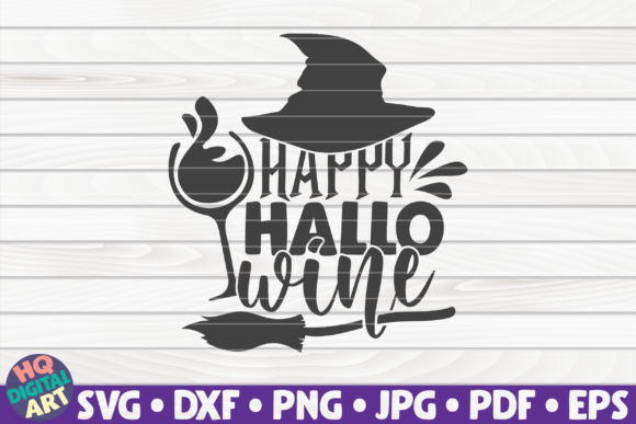 Happy Hallo-wine SVG Halloween Quote Review